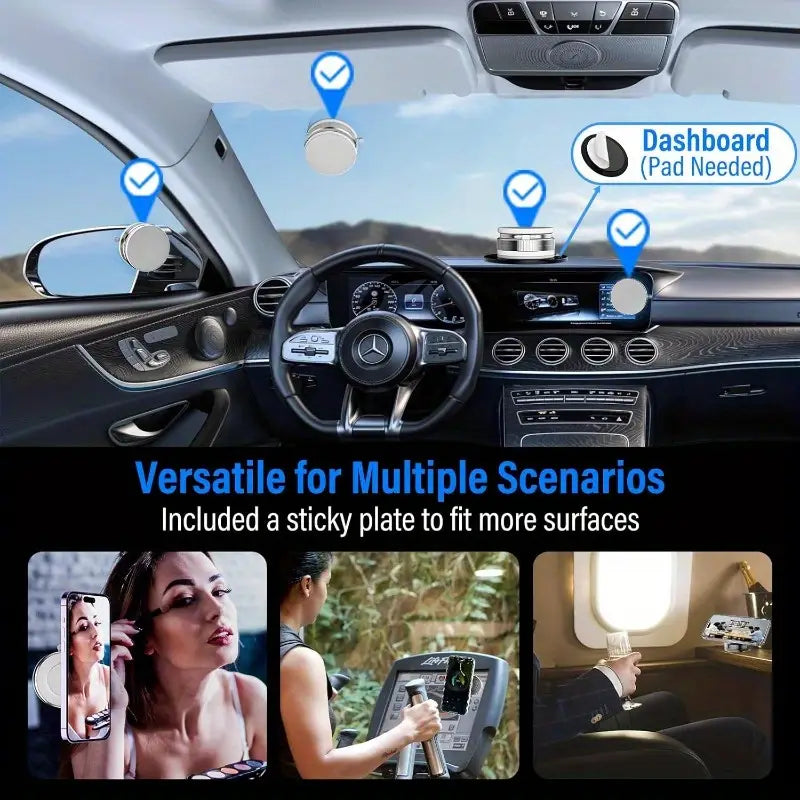 Haiyeasy Magnetic Ring Phone Holder Car (สีขาว) - ที่วางโทรศัพท์แบบหมุนได้ 360° พับได้ | ใช้ได้กับ iPhone ซีรีส์ 12/13/14/15/16 และสมาร์ทโฟนทุกรุ่น | เหมาะสำหรับการถ่ายภาพ TK ในครัว/ยิม