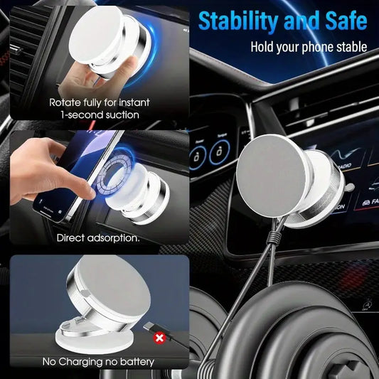 Haiyeasy Magnetic Ring Phone Holder Car (สีขาว) - ที่วางโทรศัพท์แบบหมุนได้ 360° พับได้ | ใช้ได้กับ iPhone ซีรีส์ 12/13/14/15/16 และสมาร์ทโฟนทุกรุ่น | เหมาะสำหรับการถ่ายภาพ TK ในครัว/ยิม