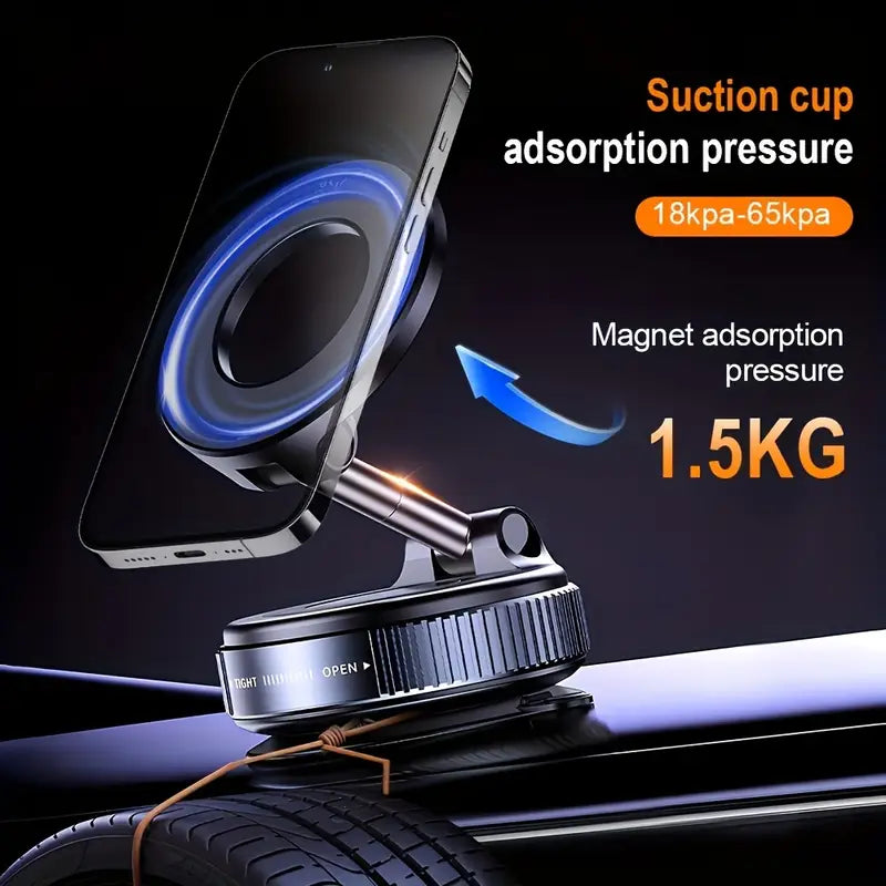 Haiyeasy Magnetic Fulcrum Phone Car Mount (สีขาว) - พับได้และเก็บได้ | ใช้งานได้กับ iPhone, Samsung และสมาร์ทโฟนทุกรุ่น | เหมาะสำหรับรถยนต์ ห้องอาบน้ำ โรงยิม และพื้นผิวเรียบ