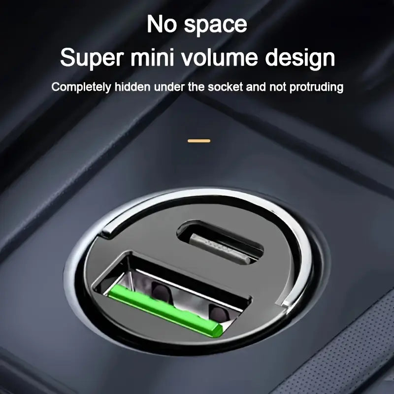 Haiyeasy Dual Port USB & Type-C Car Charger 2-Pack