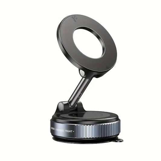 Haiyeasy Magnetic Fulcrum Phone Car Mount (สีดำ) - พับได้และเก็บได้ | ใช้งานได้กับ iPhone, Samsung และสมาร์ทโฟนทุกรุ่น | เหมาะสำหรับรถยนต์ ห้องอาบน้ำ โรงยิม และพื้นผิวเรียบ
